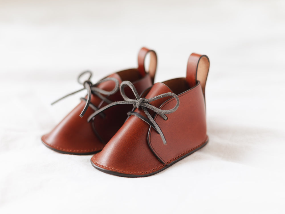 
                  
                    Load image into Gallery viewer, Hand Crafted Heirloom Leather Baby Shoes
                  
                