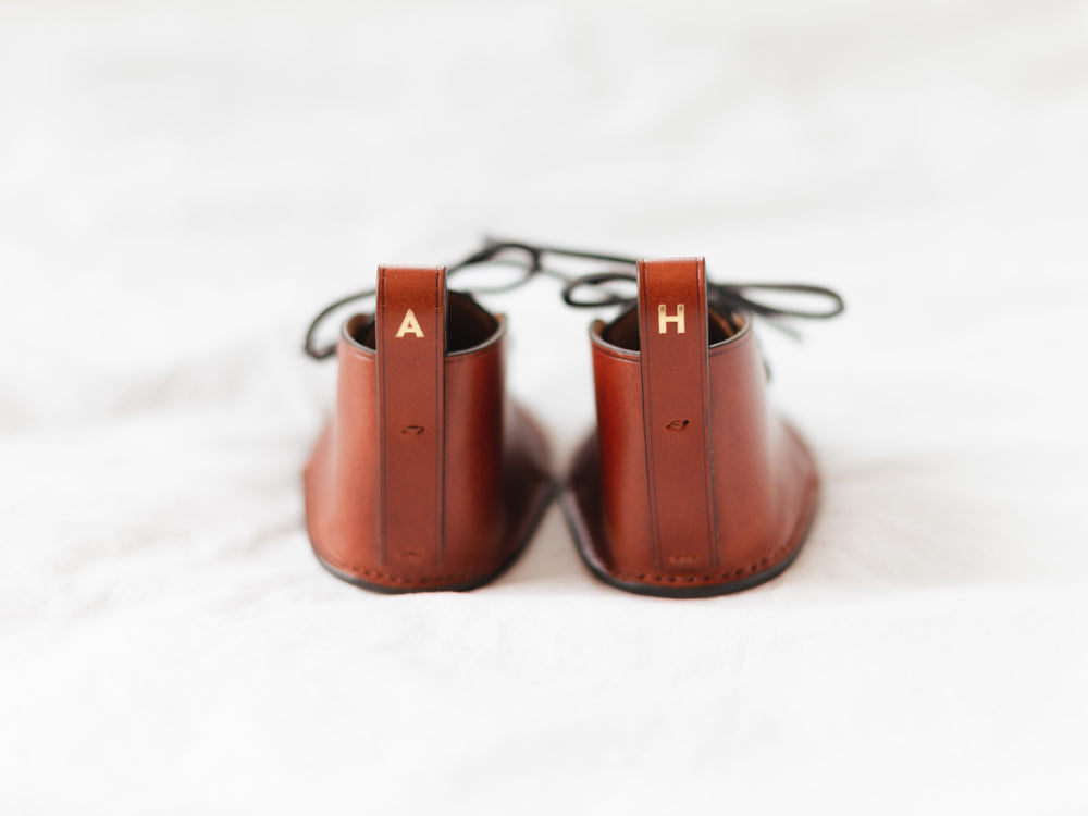 
                  
                    Load image into Gallery viewer, Hand Crafted Heirloom Leather Baby Shoes
                  
                