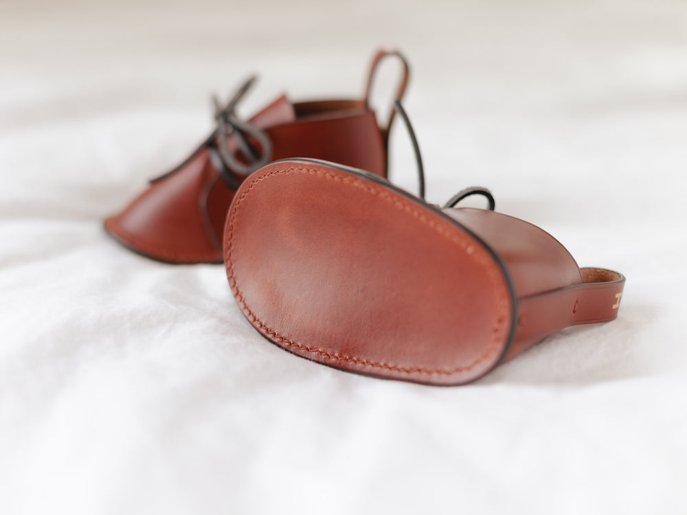 
                  
                    Load image into Gallery viewer, Hand Crafted Heirloom Leather Baby Shoes
                  
                